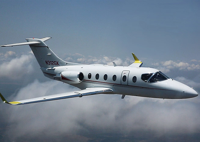 Flight tests on winglets, part of the Hawker 400XPR upgrade package, began in May. Beechcraft Corp. photo.