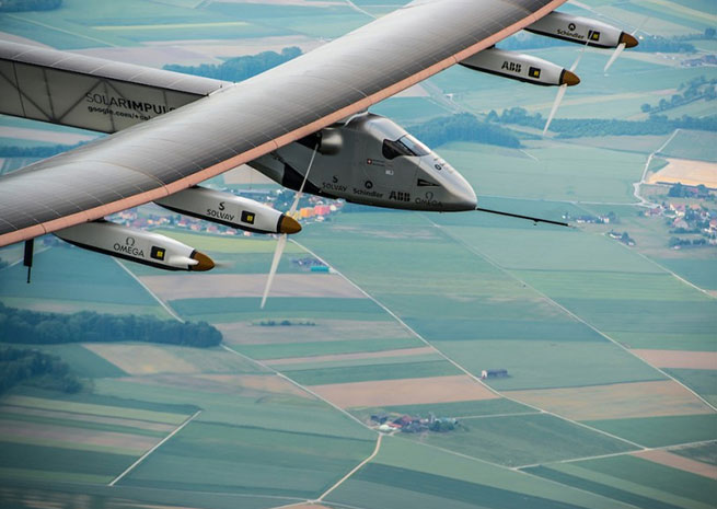 Solar Impulse 2 made a two-hour maiden flight over Switzerland June 2. Photo courtesy of Solar Impulse.