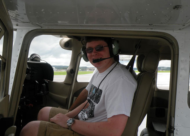 Davis is among the students in a small after-school aviation class at the Montoursville, Pa., high school.