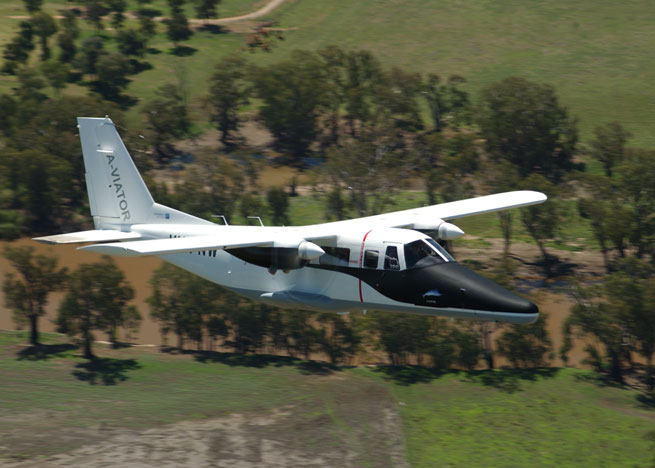 The Vulcanair A-VIATOR is a nonpressurized twin turboprop powered by two Rolls-Royce 250 engines.