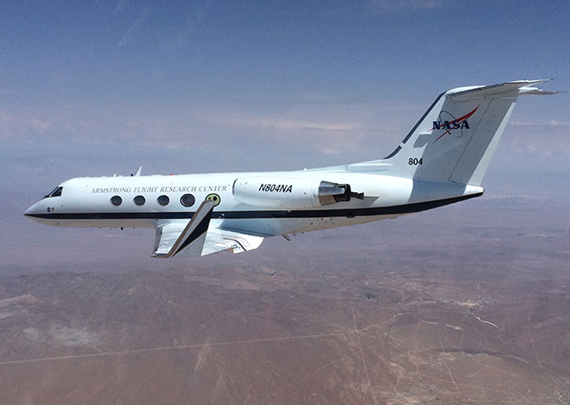 NASA successfully completed flight tests of a morphing wing technology. Flap angles were adjusted from -2 degrees up to 30 degrees during the six months of testing. NASA photo.