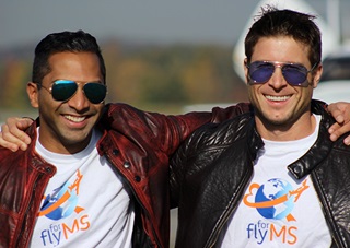 Pilots Fouad Ahmed, left, and Tomas Vykruta have their sights set on raising $100,000 for multiple sclerosis during their circumnavigation of South America beginning Nov. 14 in White Plains, New York. Photo courtesy of Caroline Willfort.