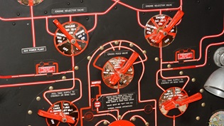 This schematic of a Martin Mars fuel system is part of the flight engineer's station. Photo by Mike Collins.