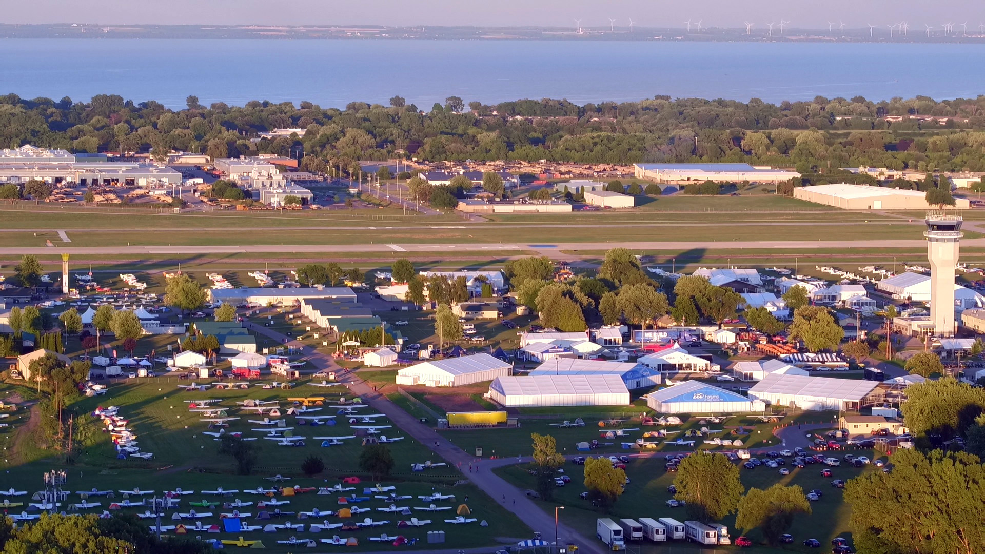 EAA AirVenture 2016 photographed by a DJI Inspire fitted with a 45mm lens and flown during RC hours supervised by the Academy of Model Aeronautics at Pioneer Airport. Jim Moore photo.