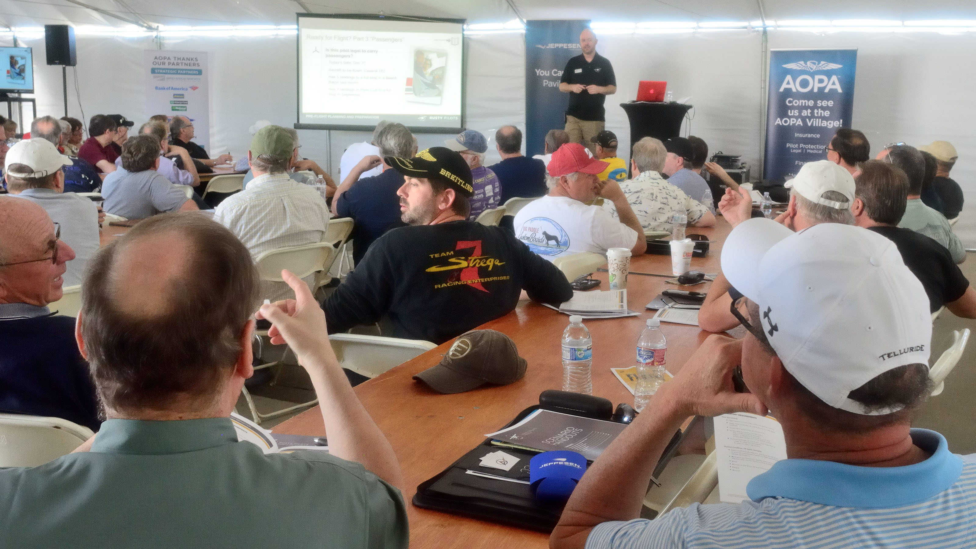 Attendees at the AOPA Fly-In at Camarillo, California, participate in safety seminars. Photo by Mike Collins.