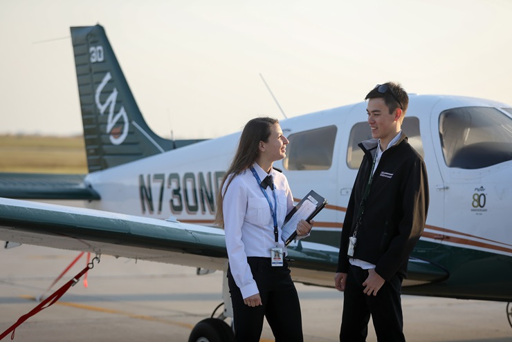 Fifteen University of North Dakota aviation students were tapped for training by U.S. Customs and Border Protection, which launched a pilot pathway program with the institution. Photo courtesy of the University of North Dakota. 