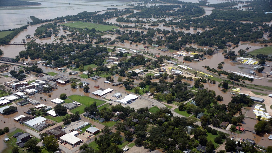 A Civil Air Patrol aerial assessment photo in the aftermath of Hurricane Harvey shows heavy flooding from the Colorado River in and around Wharton, Texas. Photo courtesy of the Civil Air Patrol.