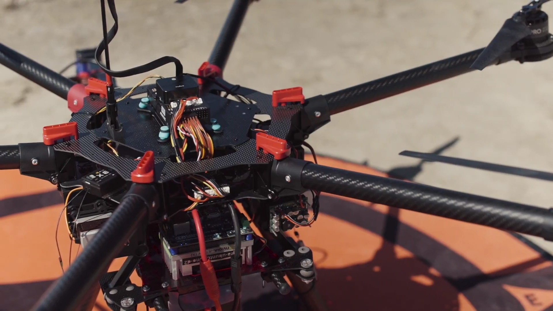 Iris Automation has fitted this DJI M600, and other drones, with cameras and computers designed to identify other aircraft in flight and execute an automated evasion response if needed. Photo courtesy of Iris Automation via YouTube. 
