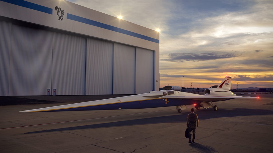 Artist rendering of the X-59 Quiet Supersonic Technology aircraft courtesy of Lockheed Martin.