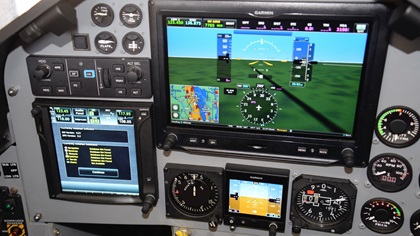 One of Victory Aviation’s two S.211s has been retrofitted with a Garmin panel identical to this one. Photo by Doug Matthews of Classic Fighters, courtesy of Victory Aviation Company LLC. 