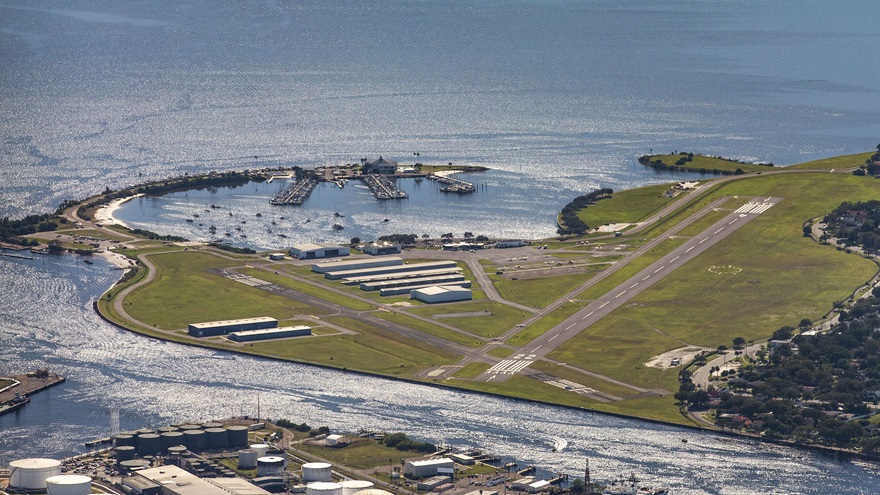 Tampa's Peter O'Knight Airport sits south of downtown Tampa. Photo by Mike Fizer.