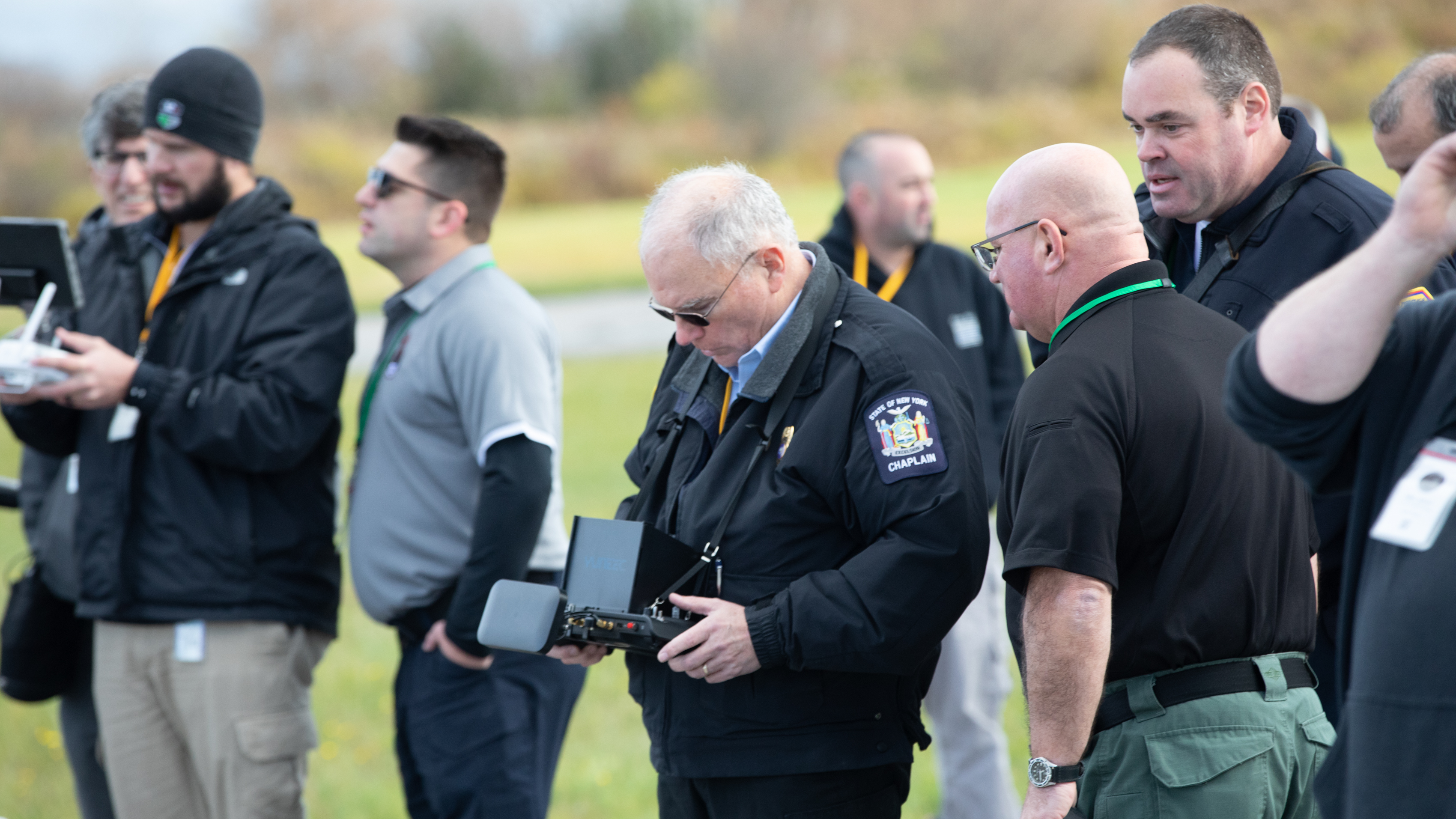Firefighters and law enforcement personnel from across the state of New York gathered to fly drones and share their experience putting them to work in public safety response with firefighters who are still learning the fine points. Photo by  Jim Moore.
