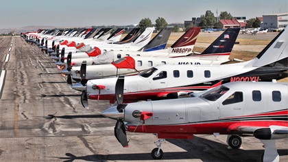 The 2019 TBM Owners and Pilots Association convention drew 120 of Daher's single-engine turboprops together in Denver. Photo courtesy of TBMOPA.