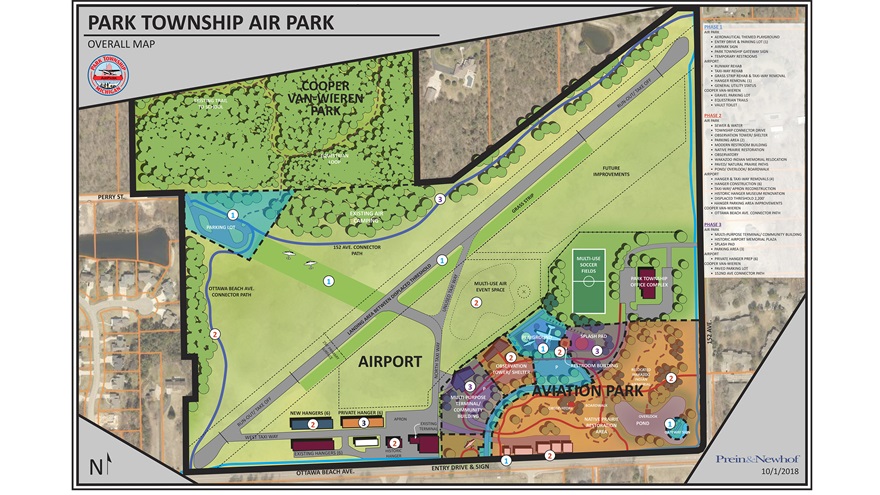 Graphic detailing proposed changes to Park Township Airport. Graphic courtesy of Park Township.