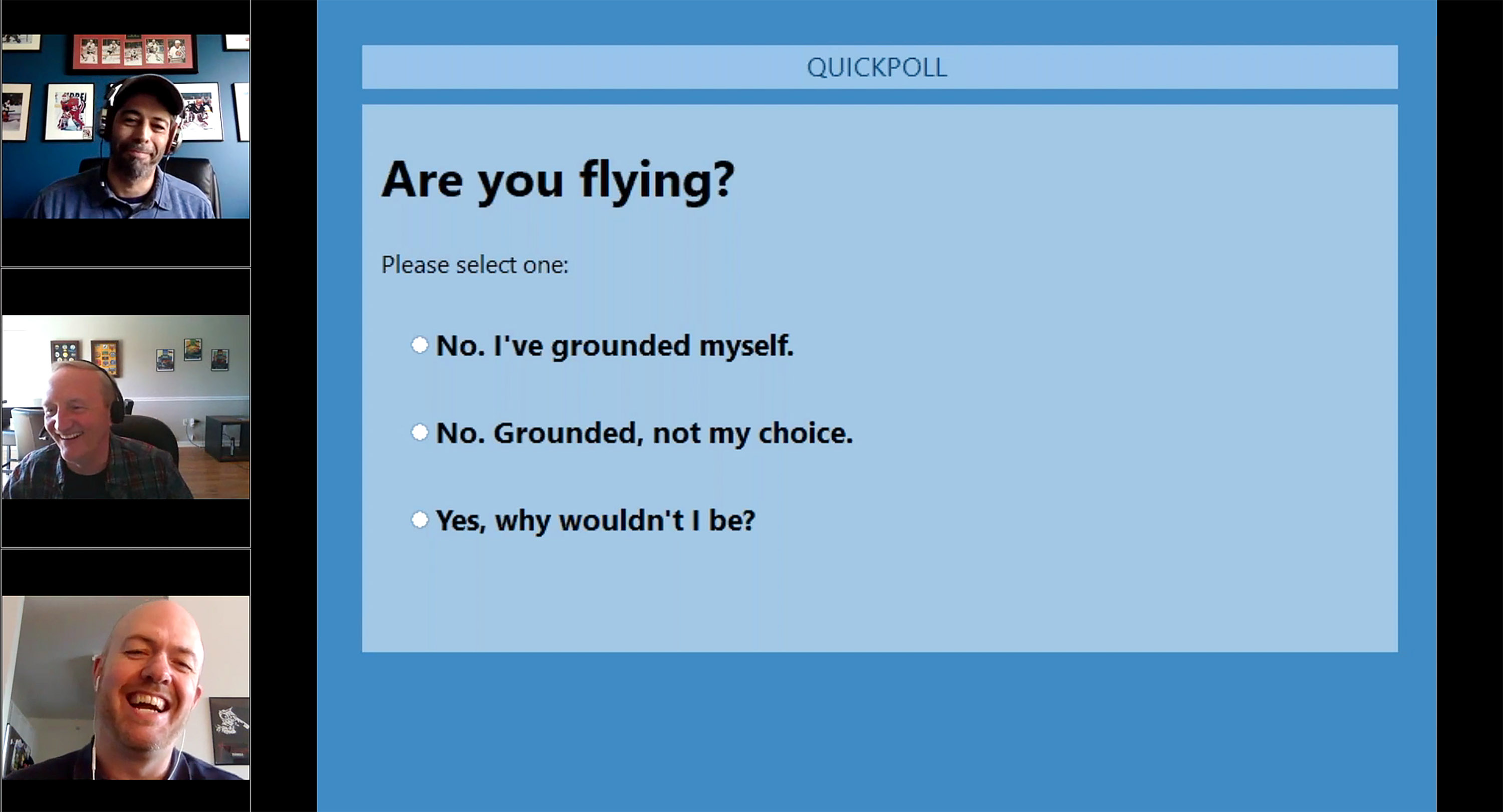 A new webinar series by the AOPA You Can Fly initiative will combine practical skills, tips from experience, and a dose of good humor to help pilots stay focused on aviation when they are unable to fly. Image from video courtesy of GoToStage.