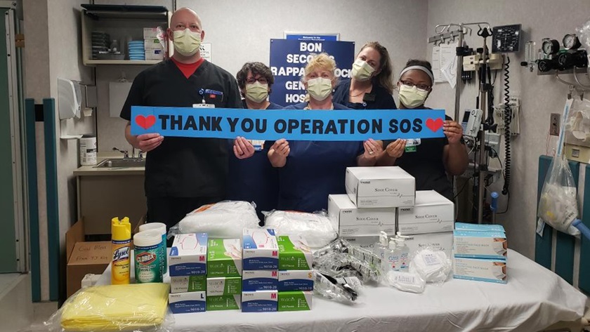 As with all of T.J. Kim’s flights to rural Virginia hospitals, the outpouring of appreciation from hospital workers and health officials has been strong. “Operation SOS” is the name Kim and his father gave to his personal efforts to help needy hospitals. Photo courtesy of Thomas S. Kim.