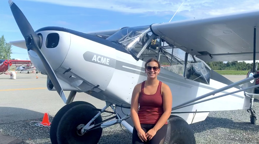 Georgetown University medical student Sarah Powell took advantage of a forced break in her education to earn her private pilot certificate in 26 days. Photo courtesy of ACME Cub Training. 
