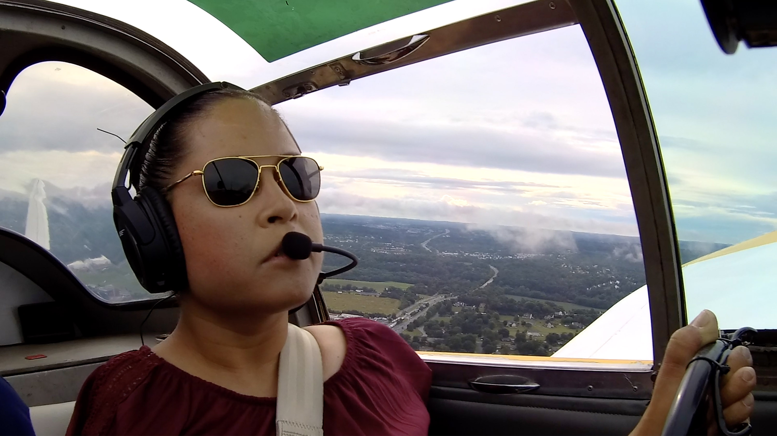 American with Disabilities Act advocate Jessica Cox flies an Ercoupe that she controls with her toes at Frederick Municipal Airport to help celebrate the thirtieth anniversary of the ADA bill July 24. Image courtesy of Rightfooted Foundation International.