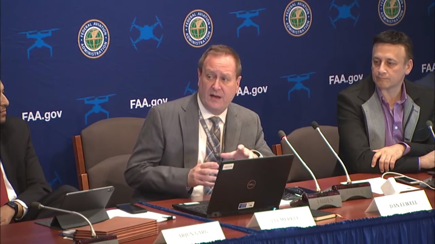 FAA UAS Integration Office Executive Director Jay Merkle told the Drone Advisory Committee that detect-and-avoid requirements will depend on factors including aircraft size and risks specific to operations. Photo courtesy of the FAA via YouTube.