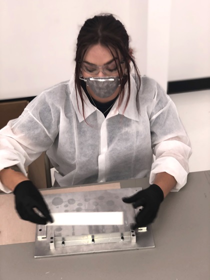 Piper Aircraft shifted part of its general aviation airplane manufacturing line to personal protective equipment clear face shields to assist medical personnel on the front lines of the coronavirus pandemic. Photo courtesy of Piper Aircraft.