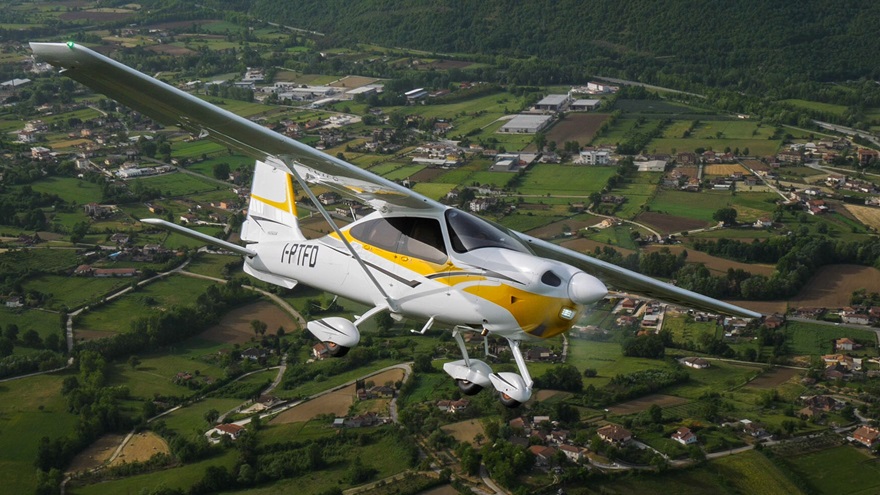 Italian aircraft manufacturer Tecnam introduced a liquid-cooled 170-horsepower Continental Aerospace Technologies CD-170 Jet A engine into its four-place P2010 TDI single for greater range and improved efficiency. Photo courtesy of Tecnam.