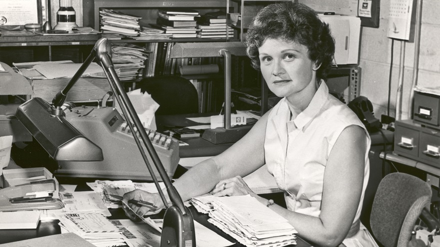 Audrey Poberezny working at EAA in the 1970s. Photo courtesy of EAA.
