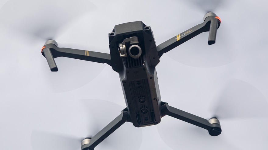 A DJI Mavic quadcopter similar to this one collided with a police helicopter at night in Los Angeles on September 18, according to a federal criminal charge filed against the drone's owner. Photo by Jim Moore. 