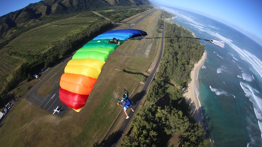 Kawaihapai Airfield, also known as Dillingham Airfield, is a popular tourist attraction for glider rides, skydiving, and flying lessons. The airfield is under threat of closure. Photo by Lindsay Wheeler.