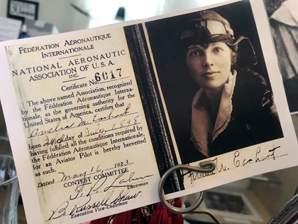 Among the gift shop items at the Amelia Earhart Birthplace Museum are postcards with photos of Earhart through the years. Photo by MeLinda Schnyder. 