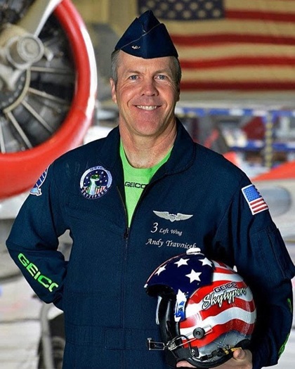 Geico Skytypers Air Show Team pilot Andy Travnicek was killed in an airplane accident August 20. Photo courtesy of the Geico Skytypers Air Show Team.