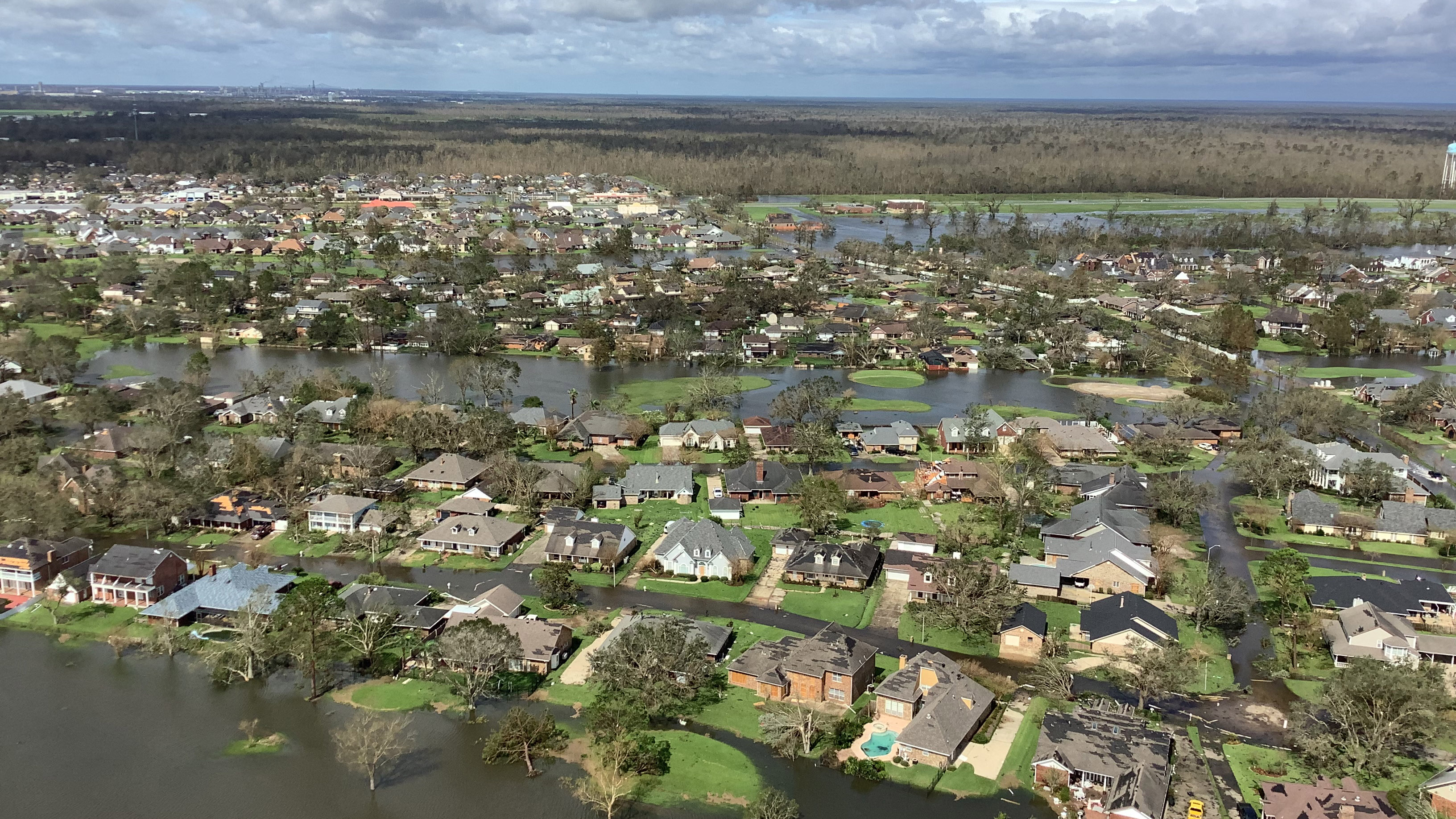 The U.S. Coast Guard is conducting overflights to assess areas damaged by Hurricane Ida. Photo courtesy of the U.S.. Coast Guard via Twitter.