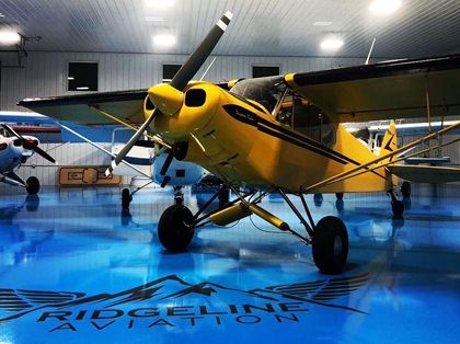 Ridgeline Aviation has a diverse fleet of aircraft that reflects the school's operating environment. The company’s first charter aircraft was a Piper Super Cub used for wildlife tracking in Yellowstone National Park. Photo courtesy of Ridgeline Aviation.