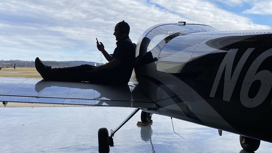 Pilots and aviation enthusiasts can enjoy the feeling of flight wherever they go by listening to the top 100 aviation songs in a playlist cultivated by fellow aviators. Photo by David Tulis.