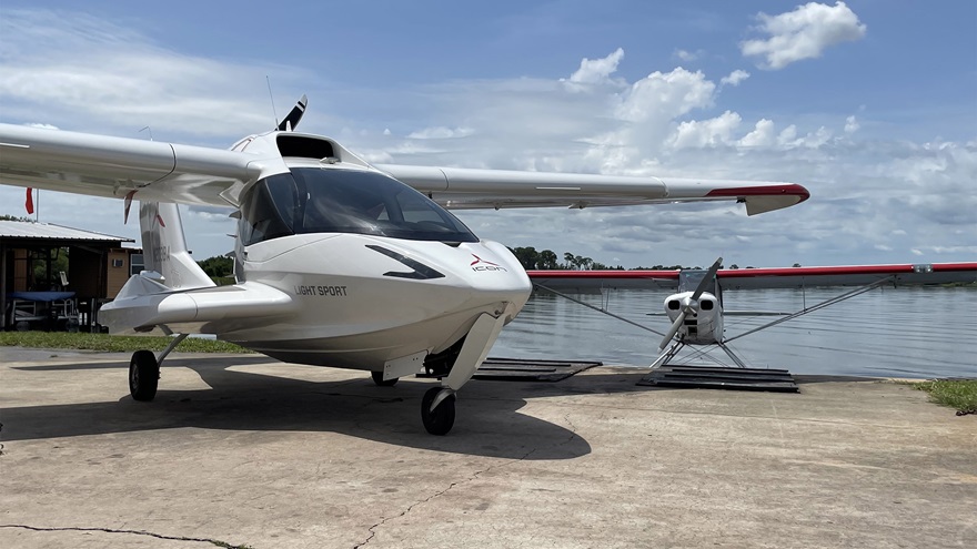 Jack Brown's Seaplane Base Icon A5 and Piper Super Cub. Photo by Jamie Beckett.