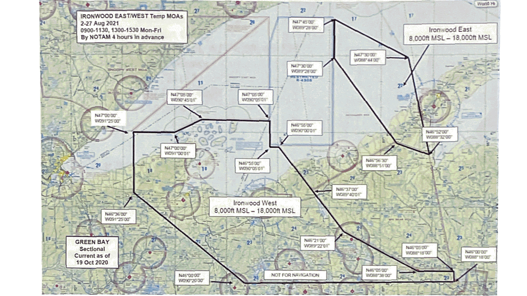 Military exercise set for August in Wisconsin, Michigan airspace - AOPA