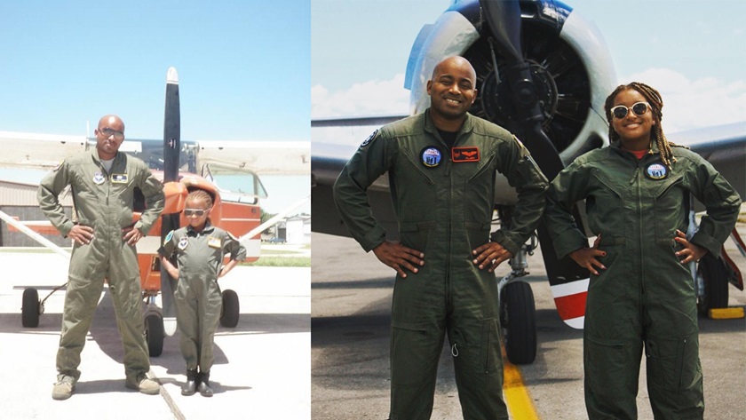 Major Kenneth Thomas introduced his daughter, Dominica, to flying when she was 8 years old. Ten years later she has spread her own wings as a private pilot. Photos courtesy of Kenneth Thomas.