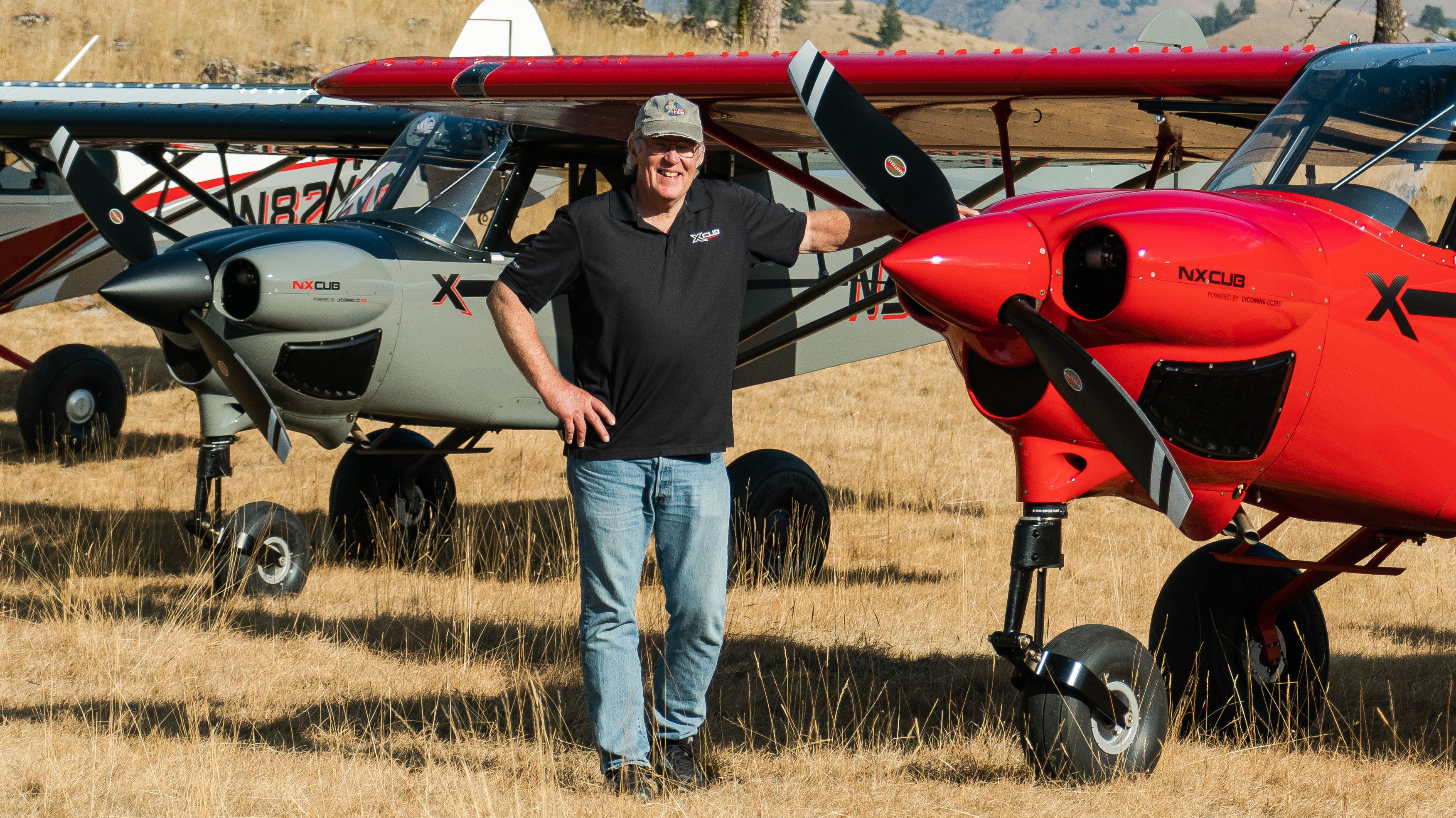 CubCrafters Founder Jim Richmond died of natural causes on November 21 in Yakima, Washington. He is pictured with two examples of the company’s NXCub. Photo courtesy of CubCrafters.
