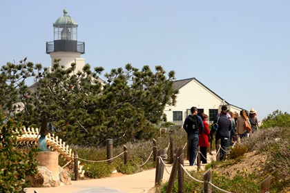 The lighthouse at the tip of the Point Loma peninsula appeared on screen as the home of Viper when he and Maverick walk in the garden. Photo by SanDiego.org.