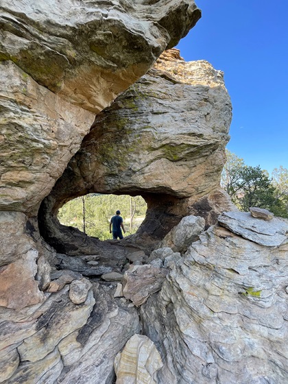 Hiking among rock formations is one of the many outdoor activities guests have access to when staying at Canyon Madness Ranch. Photo by MeLinda Schnyder.