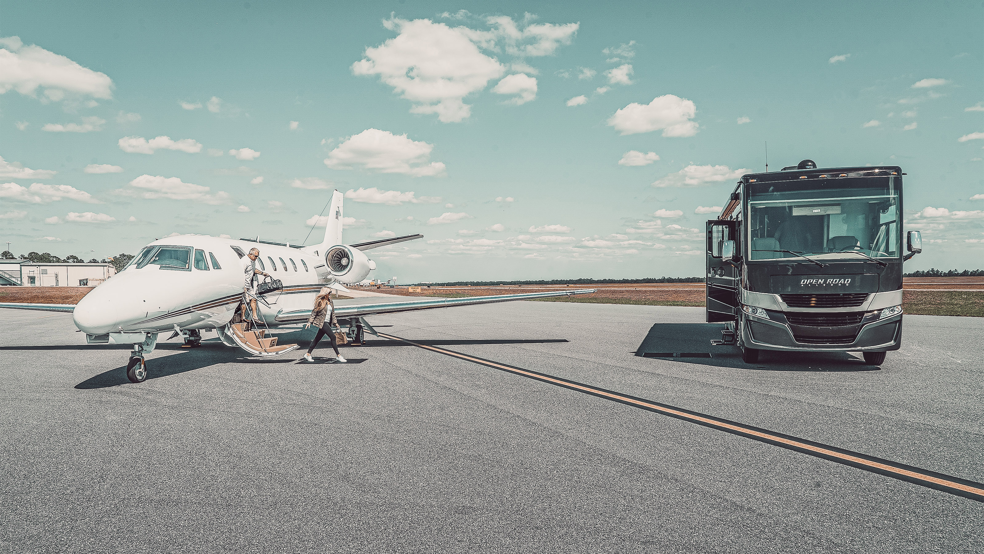 Jet Airliner taking off from Runway cornhole boards