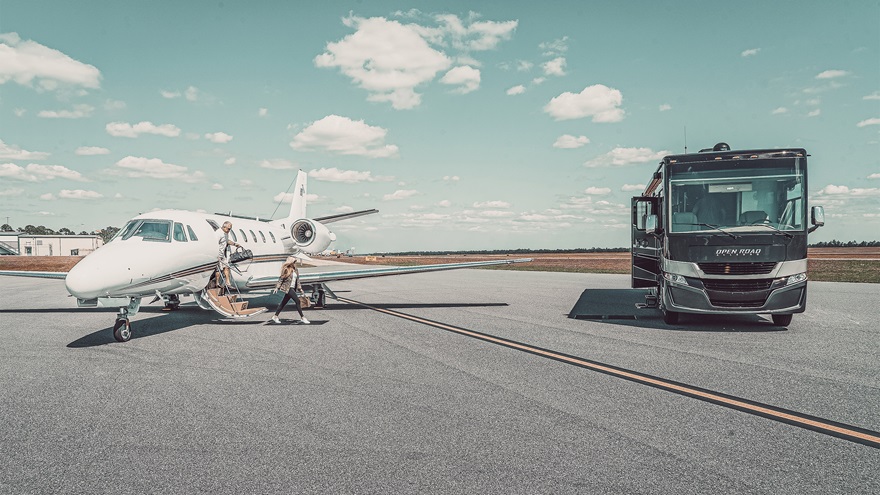 Fly2RV is a new website that lets you reserve a recreational vehicle at a specific airport, where it will be waiting for you. Photo courtesy of Fly2RV.