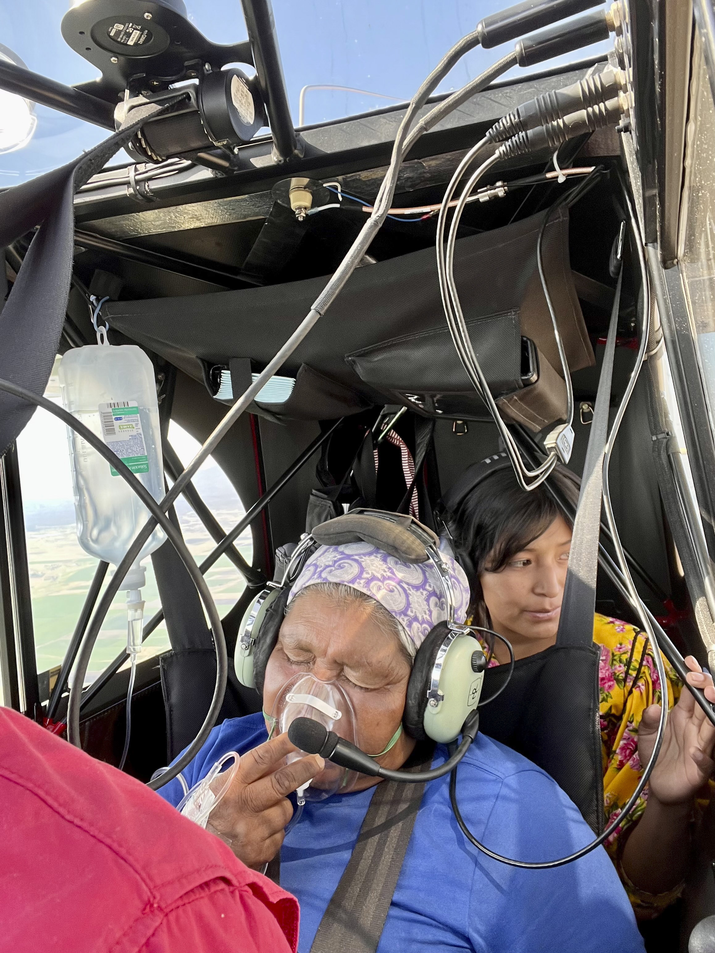 A patient experiencing chest pains is flown to the hospital. Photo courtesy of Brent Dodd.