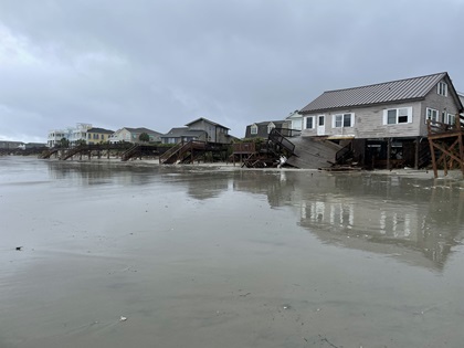 Cullen Moorhead and his family hunkered down on Pawleys Island in South Carolina, where a higher-than-expected storm surge damaged homes along the barrier island. Photo by Cullen Moorhead.