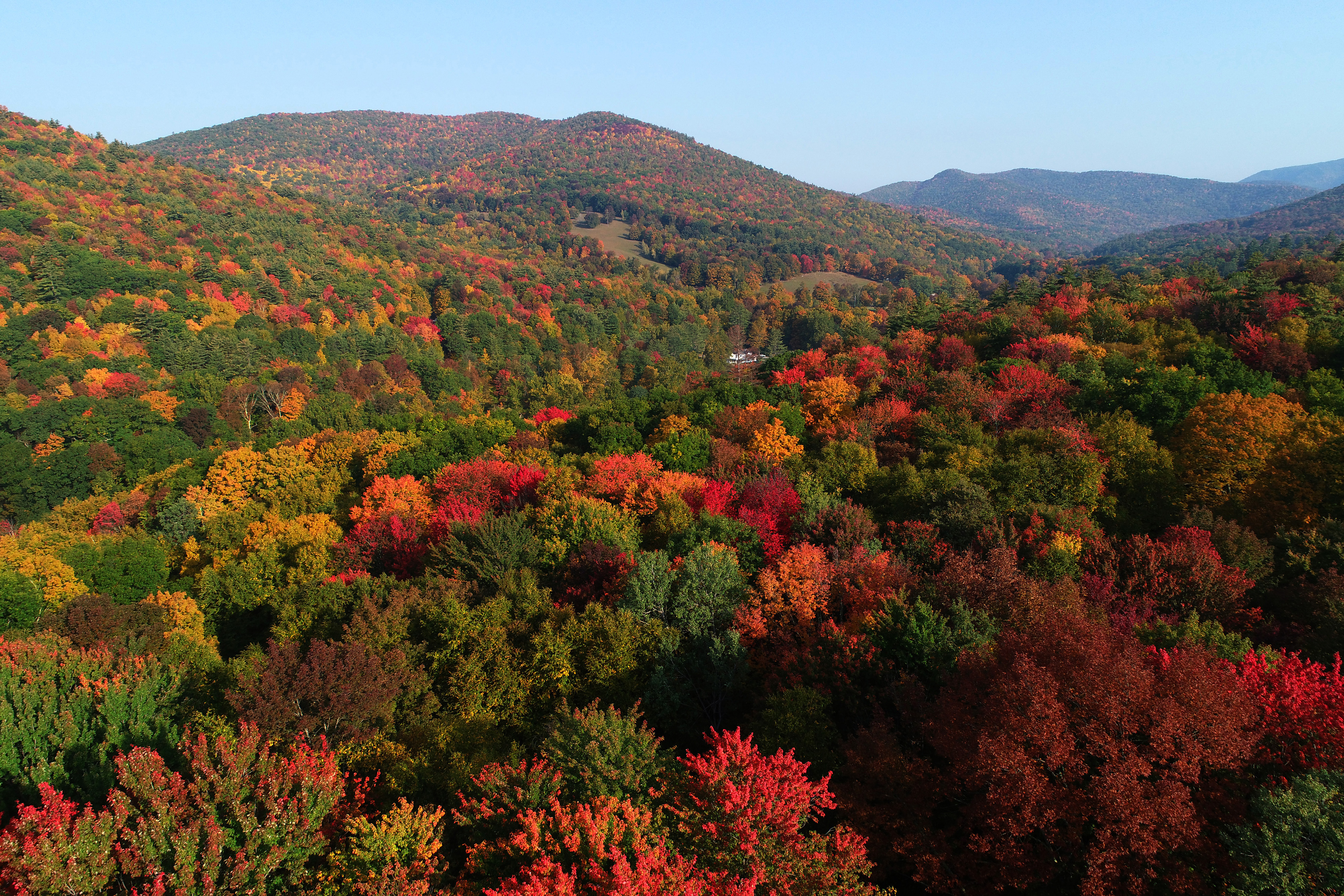 Another view from Arlington, Vermont, taken September 26, 2020, as the color approached the peak. Photo by Jim Moore.