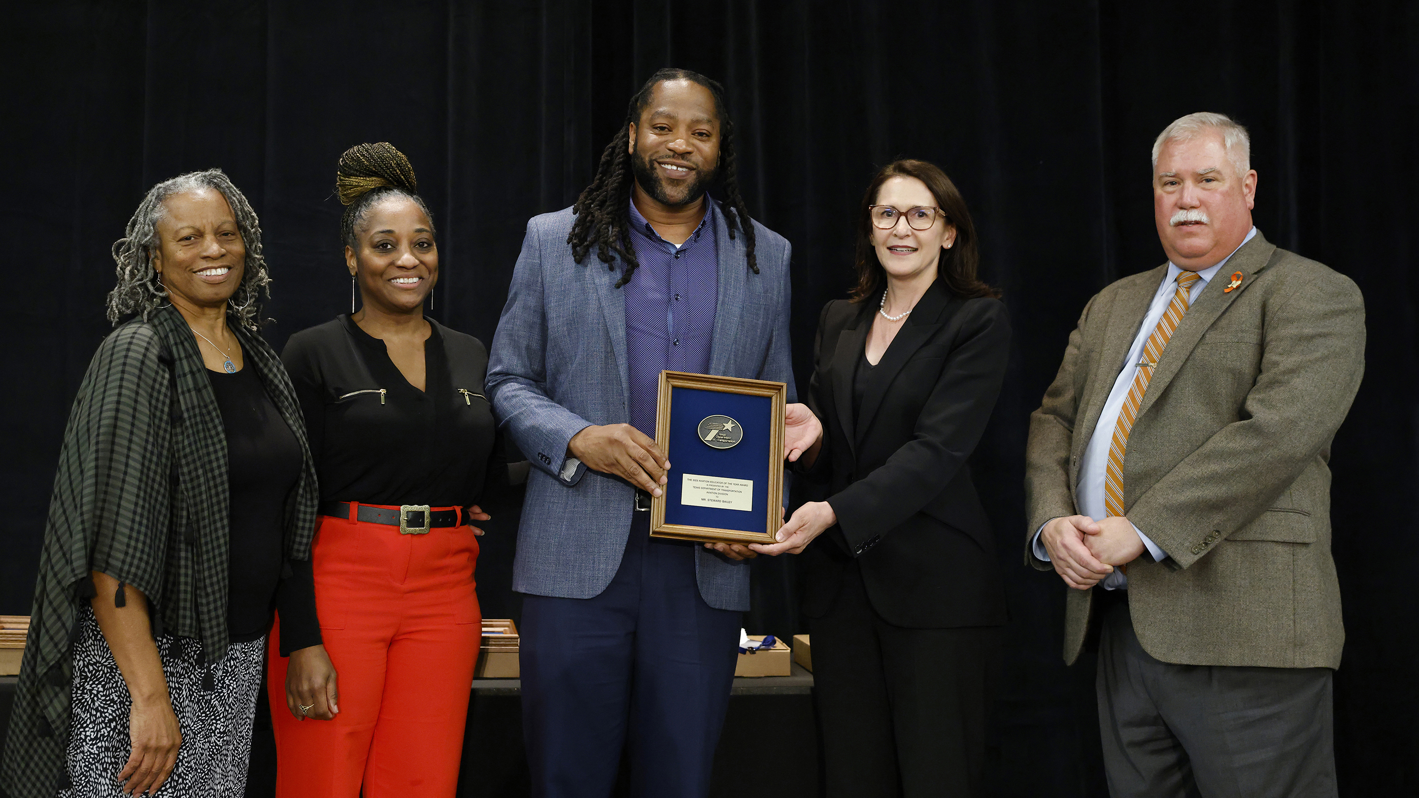 Steward Bailey was named the Texas Aviation Educator of the Year. Photo by John Clark, courtesy of the Texas Department of Transportation.