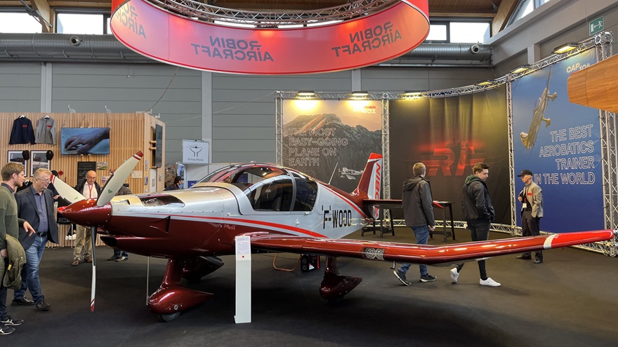 Robin Aircraft displays its light turbine aircraft Aero Friedrichshafen in Germany  this year. Photo by Sylvia Horne. 
