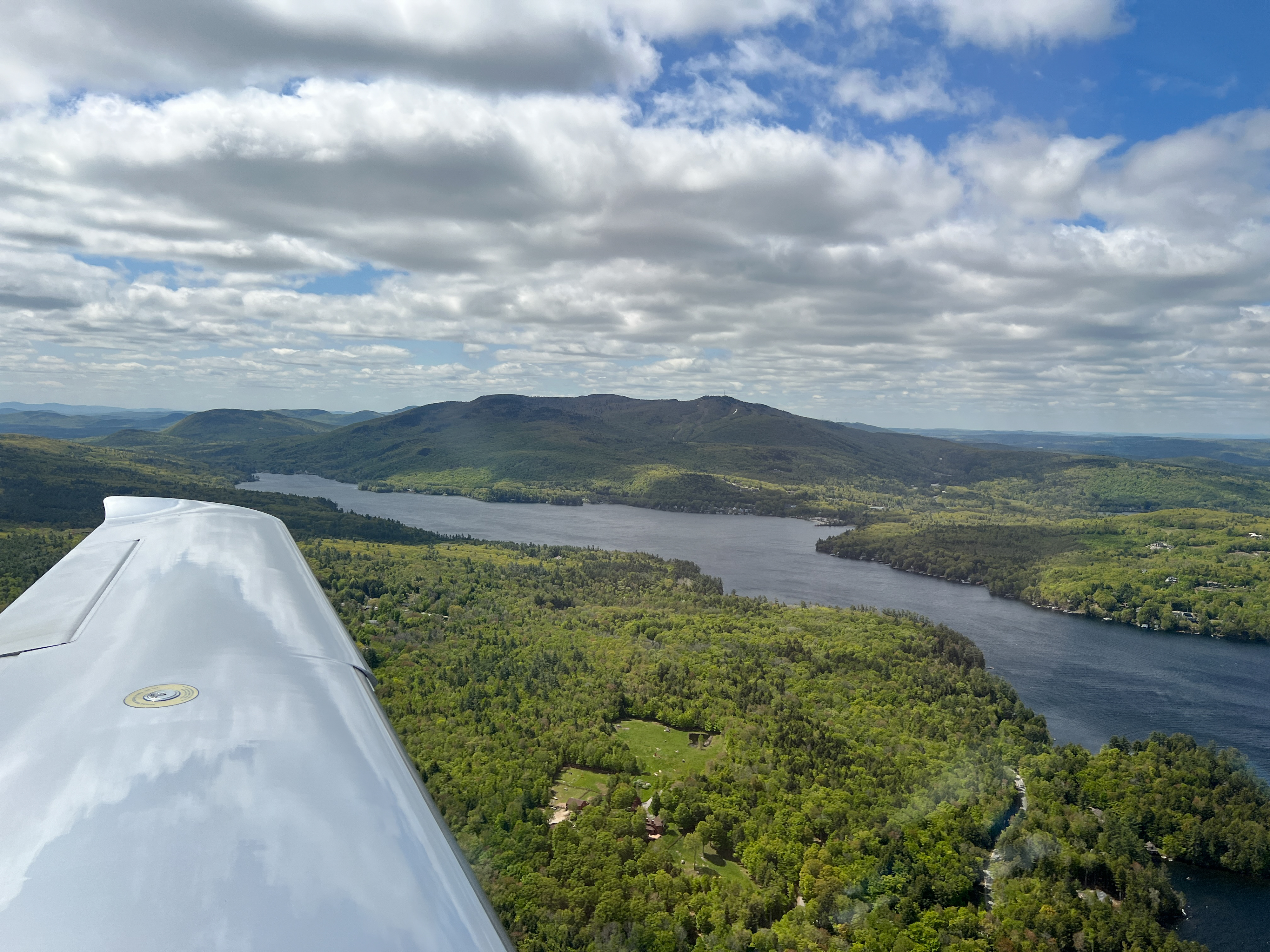 Flying along Lake Sunapee over Newbury, New Hampshire. Photo courtesy of Bob Reynolds.