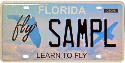 The 'Learn to fly' license plate designed by Dan Martone needs 3,000 preorders before plates can be shipped. Photo courtesy of Dan Martone.