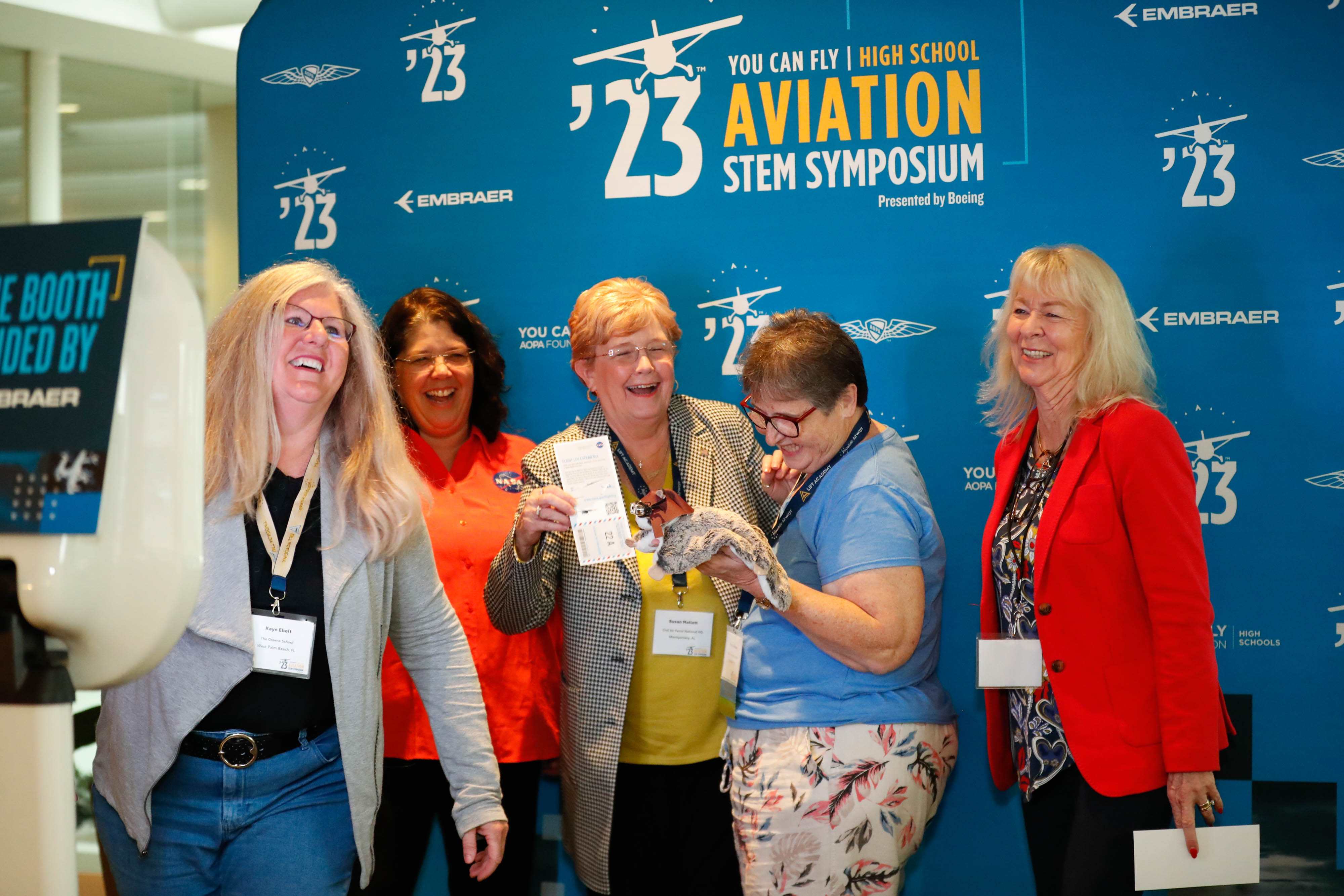 The selfie booth, sponsored by Embraer, was a hit among attendees between sessions. Photo by Rebecca Boone.