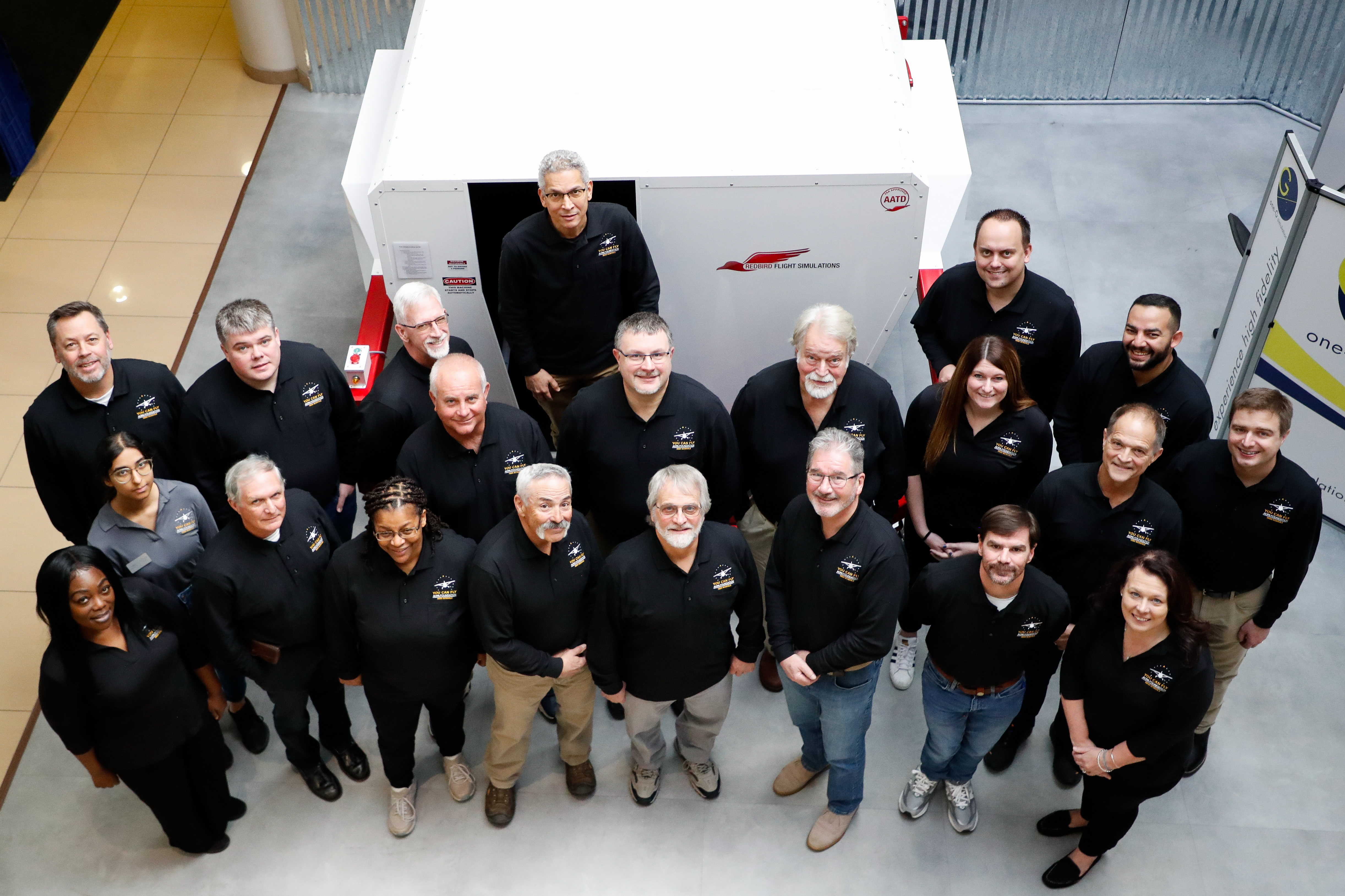Sixteen teachers from across the country attended a three-day workshop at the AOPA campus in Frederick, Maryland, January 9 through 11. Here, the teachers pose with AOPA's High School Aviation Initiative staff on January 10. Photo by Rebecca Boone.